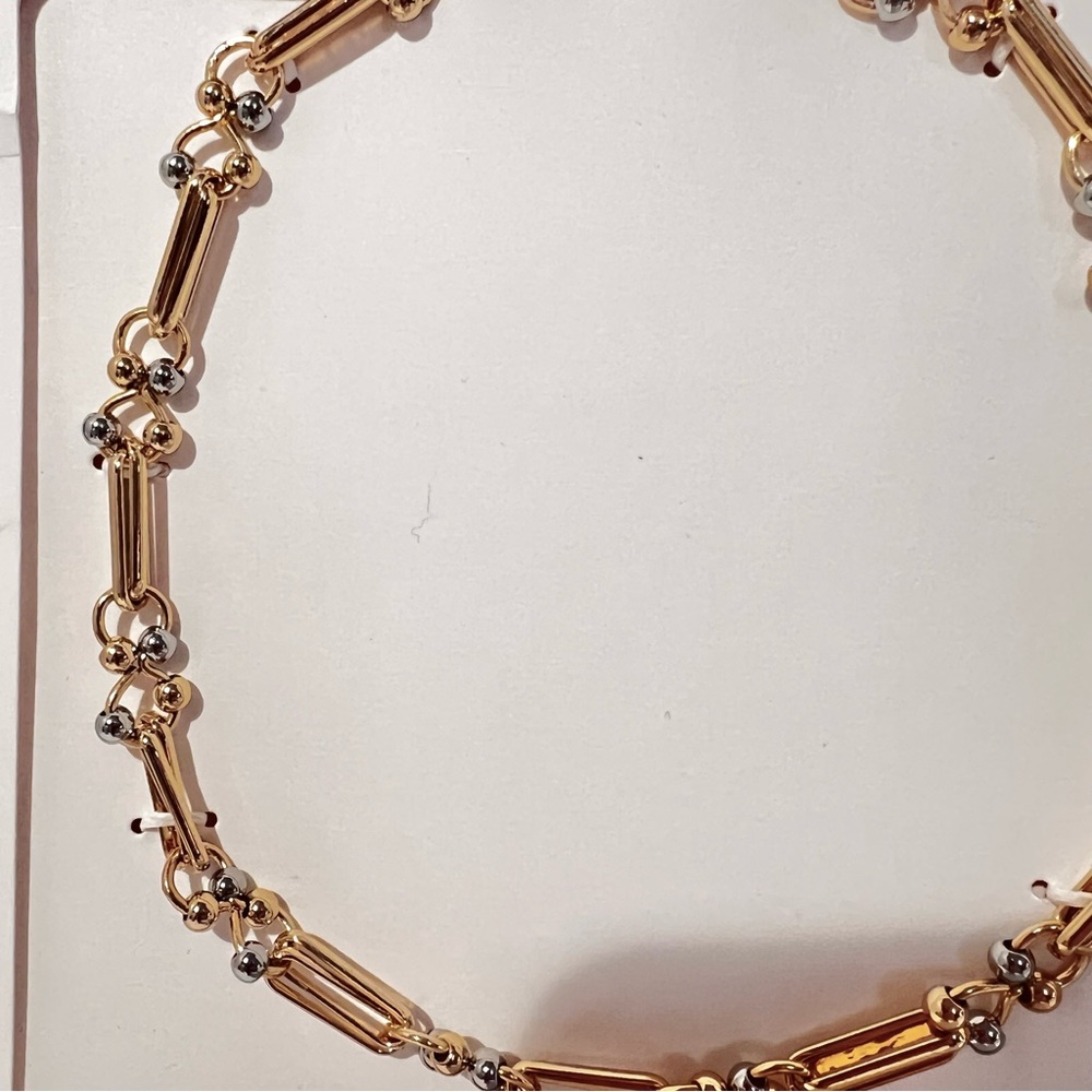 ZARA COMBINED METAL PIECE NECKLACE Gold/Silver Tone - Picture 5 of 5